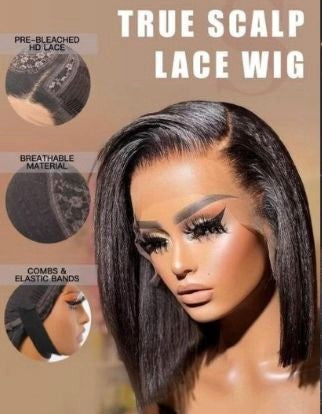 12" Velvet Rose Raw Hair C Part 5x5 Bob Wig